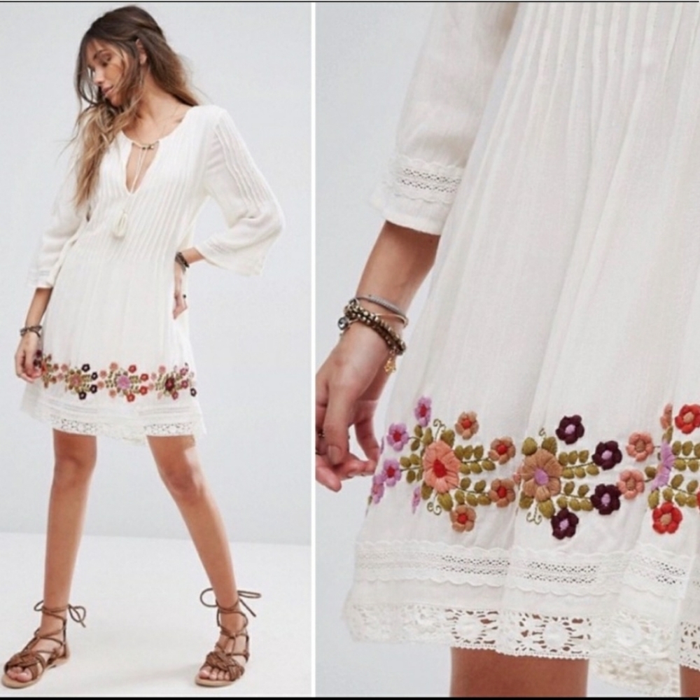 Tularosa Audrey Boho Cream Shift Dress